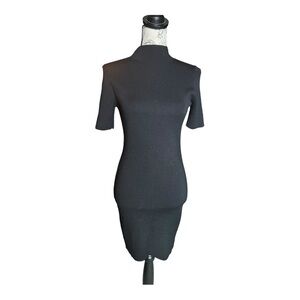 Blue Blush Mock Neck fitted bodycon midi dress size Large